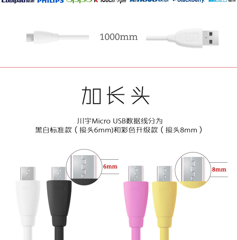 川宇Micro USB數(shù)據(jù)線 經(jīng)典安卓充電之選，叁陸伍數(shù)碼蘇寧有售